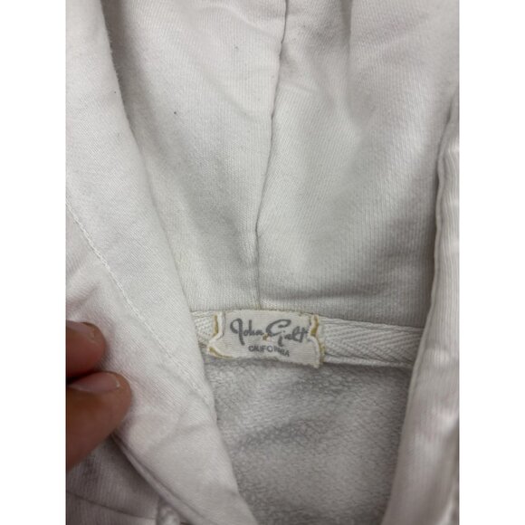 John Galt Heaven Sent Hoodie Womens Medium White Zip Up Angel Graphic Pullover - Picture 3 of 9